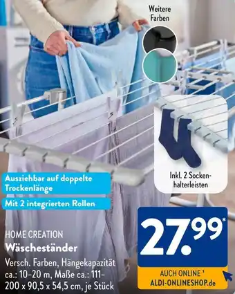 Aldi Süd HOME CREATION Wäscheständer Angebot