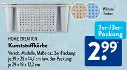 Aldi Süd HOME CREATION Kunststoffkörbe Angebot