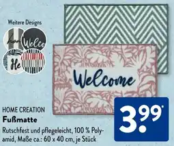 Aldi Süd HOME CREATION Fußmatte Angebot