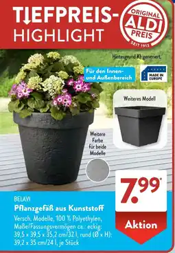 Aldi Süd BELAVI Pflanzgefäß aus Kunststoff Angebot