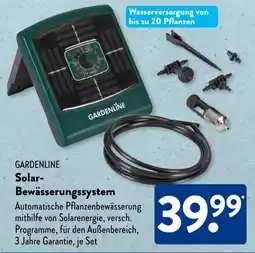 Aldi Süd GARDENLINE Solar Bewässerungssystem Angebot