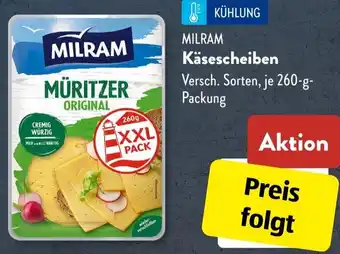 Aldi Süd MILRAM Käsescheiben Angebot