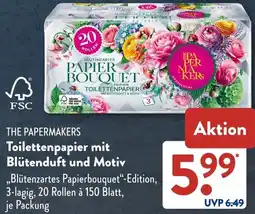 Aldi Süd THE PAPERMAKERS Toilettenpapier mit Blütenduft und Motiv Angebot