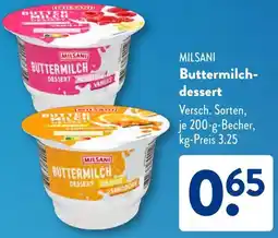 Aldi Süd MILSANI Buttermilchdessert Angebot