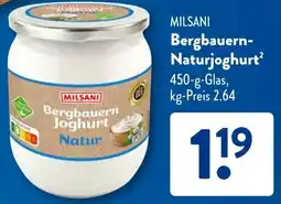 Aldi Süd MILSANI Bergbauern Naturjoghurt Angebot