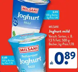 Aldi Süd MILSANI Joghurt mild Angebot