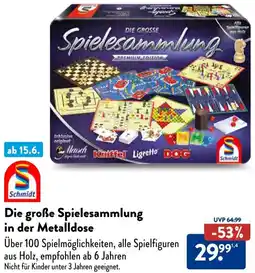 Aldi Süd Schmidt Die große Spielesammlung in der Metalldose Angebot