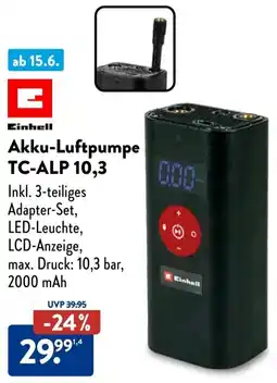 Aldi Süd Einhell Akku-Luftpumpe TC-ALP 10,3 Angebot