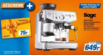 Expert Sage Siebträger Espressomaschine SES876BSS the Barista Express Impress Angebot