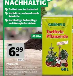 Hagebau Grünfix torffreie pflanzerde Angebot