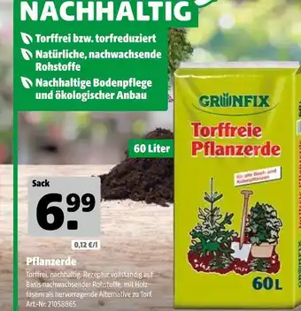 Hagebau Grünfix torffreie pflanzerde Angebot