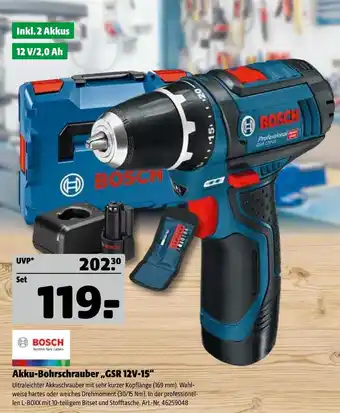 Hagebau Bosch akku-bohrschrauber „gsr 12v-15“ Angebot