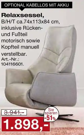 Möbel Inhofer Relaxsessel Angebot