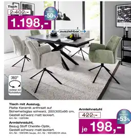 Möbel Inhofer Tisch mit auszug oder armlehnstuhl Angebot