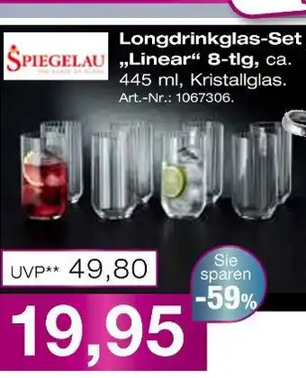 Möbel Inhofer Spiegelau longdrinkglas-set „linear“ 8-tlg Angebot