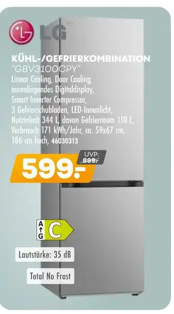 Möbel Kraft Lg kühl-/gefrierkombination gbv3100cpy Angebot