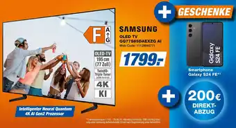 Expert SAMSUNG OLED TV GQ77S85DAEXZG AI Angebot