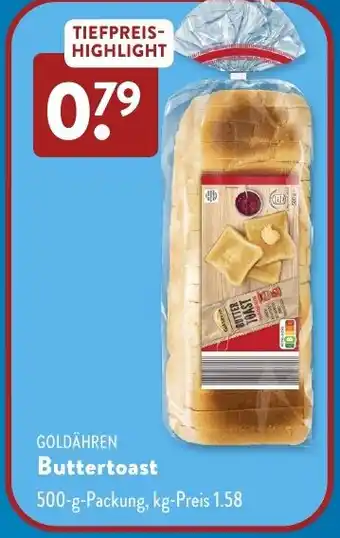 Aldi Süd GOLDÄHREN Buttertoast Angebot
