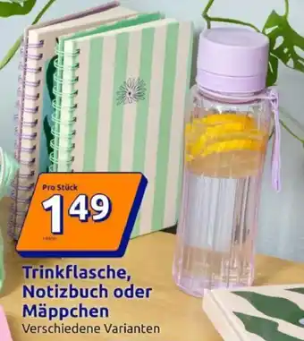 Action Trinkflasche, Notizbuch oder Mäppchen Angebot