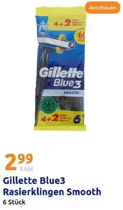 Action Gillette Blue3 Rasierklingen Smooth Angebot
