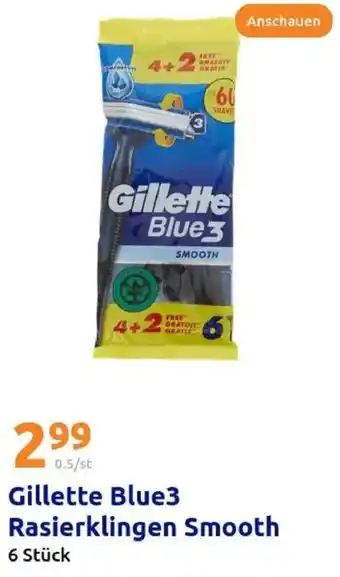 Action Gillette Blue3 Rasierklingen Smooth Angebot