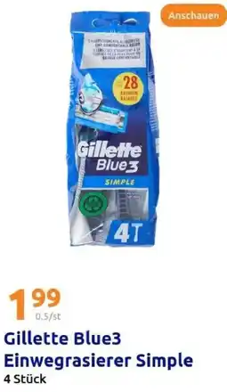 Action Gillette Blue3 Einwegrasierer Simple Angebot