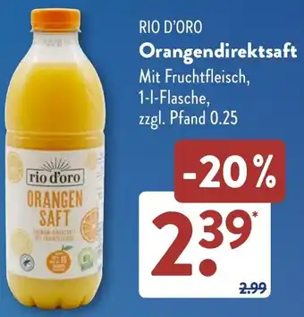 Aldi Süd RIO D'ORO Orangendirektsaft Angebot