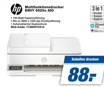 Expert Hp multifunktionsdrucker envy 6520e aio Angebot