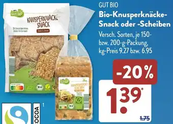 Aldi Süd GUT BIO Bio-Knusperknäcke Snack oder Scheiben Angebot