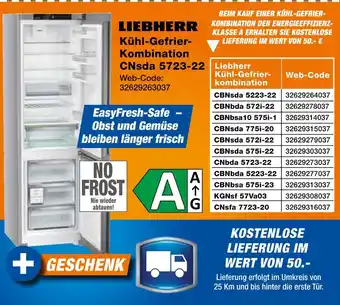 Expert Liebherr kühl-gefrier-kombination cnsda 5723-22 Angebot