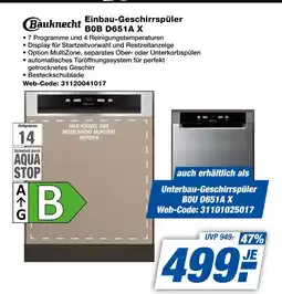 Expert Bauknecht einbau-geschirrspüler bob d651a x Angebot