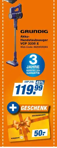 Expert Grundig akku-handstaubsauger vcp 3335 e Angebot