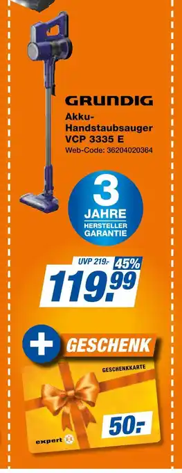 Expert Grundig akku-handstaubsauger vcp 3335 e Angebot