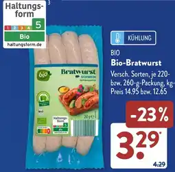 Aldi Süd Bio-Bratwurst Angebot