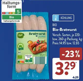 Aldi Süd Bio-Bratwurst Angebot