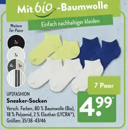 Aldi Süd UP2FASHION Sneaker-Socken Angebot