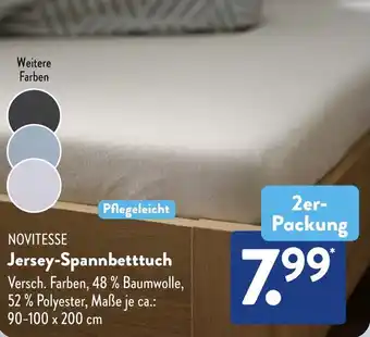 Aldi Süd NOVITESSE Jersey-Spannbetttuch Angebot