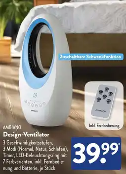 Aldi Süd AMBIANO Design-Ventilator Angebot