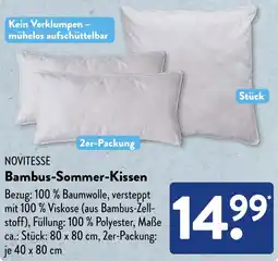 Aldi Süd NOVITESSE Bambus-Sommer Kissen Angebot
