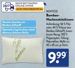 Aldi Süd NOVITESSE Bamboo Nackenstützkissen Angebot