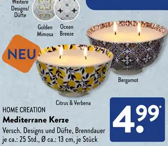 Aldi Süd HOME CREATION Mediterrane Kerze Angebot