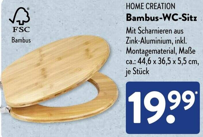 HOME CREATION Bambus-WC-Sitz Angebot bei Aldi Sd