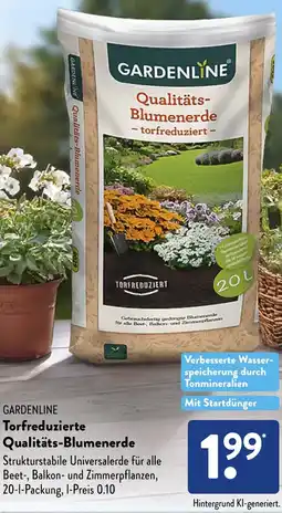 Aldi Süd GARDENLINE Torfreduzierte Qualitäts-Blumenerde Angebot