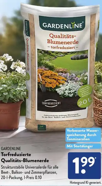 Aldi Süd GARDENLINE Torfreduzierte Qualitäts-Blumenerde Angebot