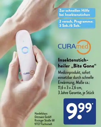 Aldi Süd CURAMed Insektenstich heiler ,,Bite Gone" Angebot