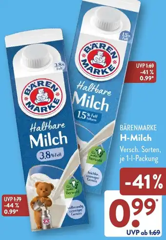 Aldi Süd BÄRENMARKE H-Milch Angebot