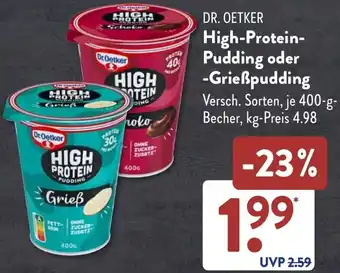 Aldi Süd DR. OETKER High-Protein Pudding oder Grießpudding Angebot