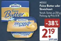 Aldi Süd MEGGLE Feine Butter oder Streichzart Angebot