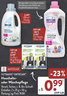 Aldi Süd HEITMANN/IMPRESAN Haushalts oder Wäschepflege Angebot
