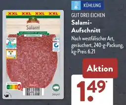 Aldi Süd GUT DREI EICHEN Salami Aufschnitt Angebot